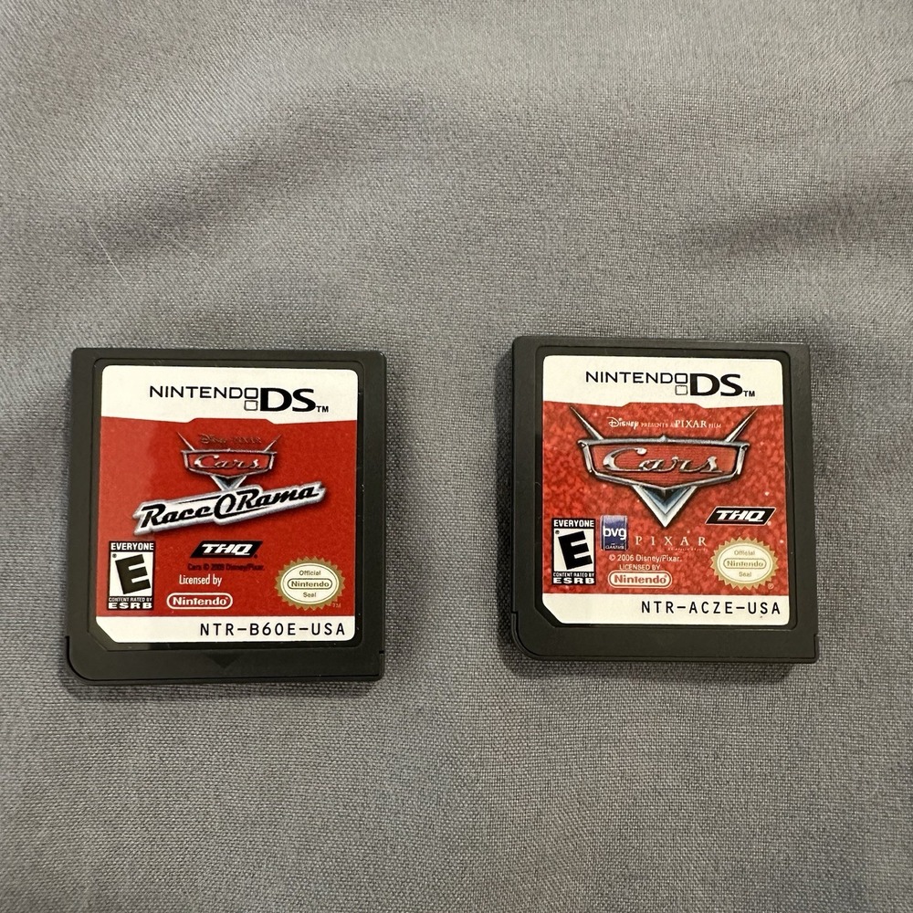 LOT Of 2 Games Disney Pixar Cars + Cars Race-O-Rama Nintendo DS Cartridge